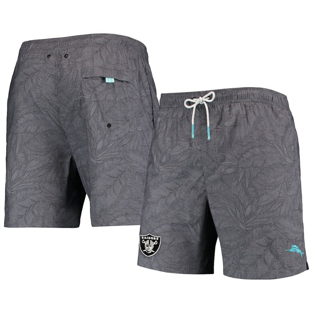 Las Vegas Raiders Naples Layered Leaves Swim Trunks Black | Tommy Bahama