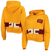 Washington Commanders Refried Apparel Women's Cropped Pullover Hoodie Gold | NFL