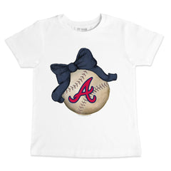 Atlanta Braves Tiny Turnip Youth Baseball Bow T-Shirt - MLB
