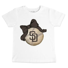 San Diego Padres Tiny Turnip Youth Baseball Bow T-Shirt - MLB