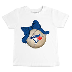 Toronto Blue Jays Tiny Turnip Youth Baseball Bow T-Shirt - MLB