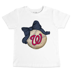Washington Nationals Tiny Turnip Youth Baseball Bow T-Shirt - MLB