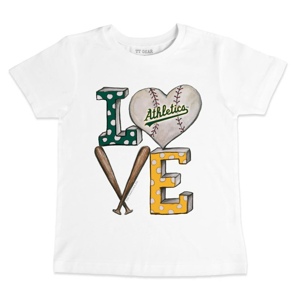 Athletics Tiny Turnip Youth Baseball Love T-Shirt - MLB