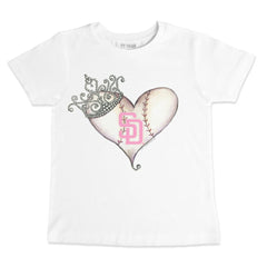 San Diego Padres Tiny Turnip Youth Baseball Tiara Heart T-Shirt - MLB