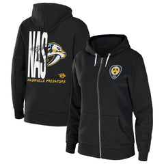 Nashville Predators WEAR by Erin Andrews Women's Sponge Fleece Full-Zip Hoodie - Black - NHL