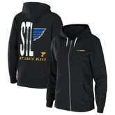 St. Louis Blues WEAR by Erin Andrews Women's Sponge Fleece Full-Zip Hoodie - Black - NHL