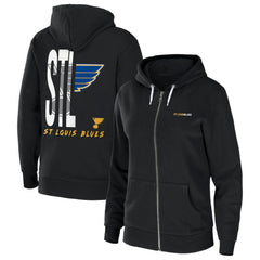 St. Louis Blues WEAR by Erin Andrews Women's Sponge Fleece Full-Zip Hoodie - Black - NHL