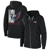 Washington Capitals WEAR by Erin Andrews Women's Sponge Fleece Full-Zip Hoodie - Black - NHL