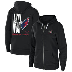 Washington Capitals WEAR by Erin Andrews Women's Sponge Fleece Full-Zip Hoodie - Black - NHL