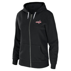 Washington Capitals WEAR by Erin Andrews Women's Sponge Fleece Full-Zip Hoodie - Black - NHL