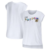 Boston Bruins WEAR by Erin Andrews Women's Greetings From Muscle T-Shirt - White - NHL