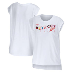 Detroit Red Wings WEAR by Erin Andrews Women's Greetings From Muscle T-Shirt - White - NHL