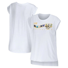 Nashville Predators WEAR by Erin Andrews Women's Greetings From Muscle T-Shirt - White - NHL
