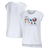 New York Islanders WEAR by Erin Andrews Women's Greetings From Muscle T-Shirt - White - NHL