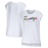 Pittsburgh Penguins WEAR by Erin Andrews Women's Greetings From Muscle T-Shirt - White - NHL