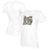 Milwaukee Brewers Tiny Turnip Women's Peace Love Baseball T-Shirt - MLB