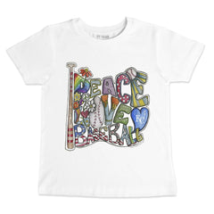 Kansas City Royals Tiny Turnip Youth Peace Love Baseball T-Shirt - MLB