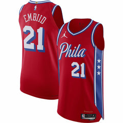 Joel Embiid Philadelphia 76ers Jordan Brand Authentic Player Jersey Statement Edition Red - NBA