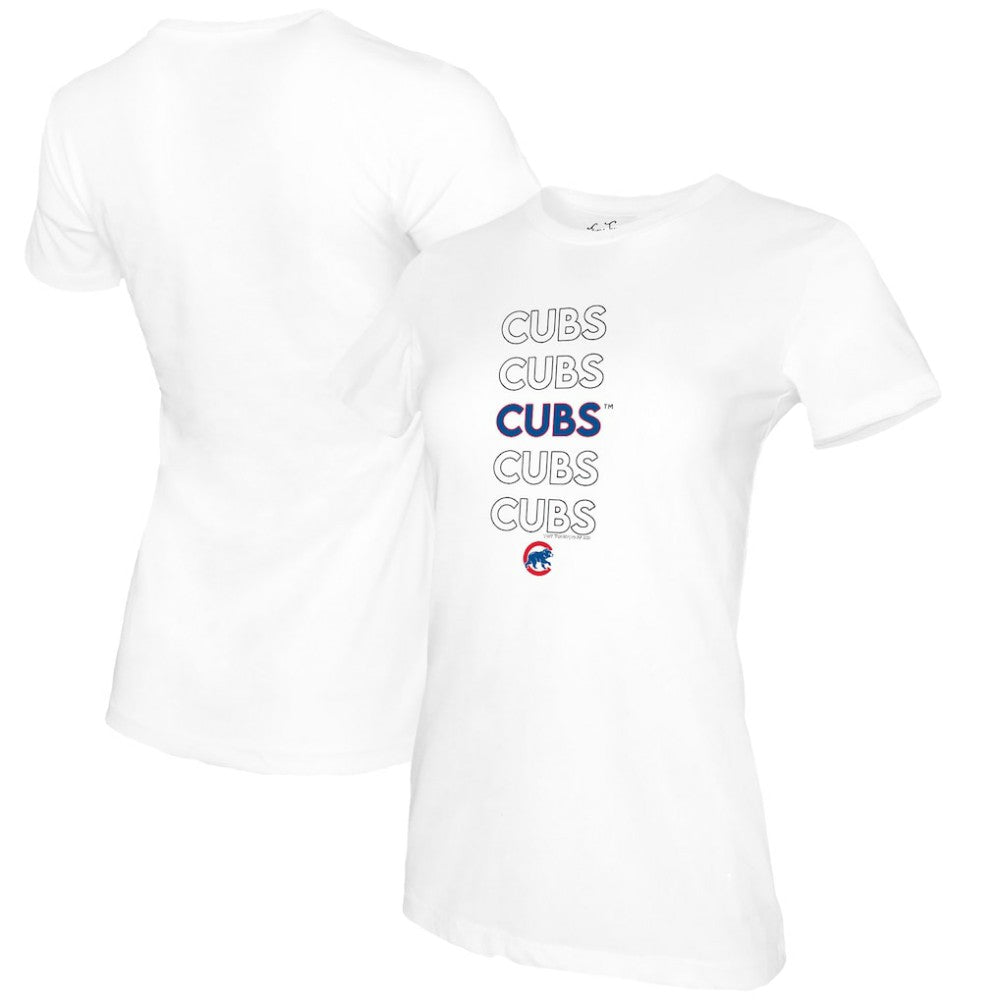 Chicago Cubs Tiny Turnip Women's Stacked T-Shirt - MLB