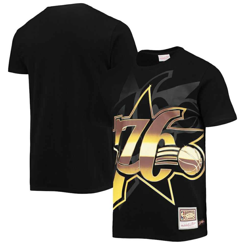 Philadelphia 76ers Big & Tall Hardwood Classics Big Face 4.0 T-Shirt Black - NBA