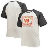 Washington Commanders Big & Tall Wordmark Raglan T-Shirt Oatmeal/Heathered Charcoal | Fanatics