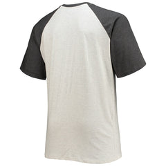 Washington Commanders Big & Tall Wordmark Raglan T-Shirt Oatmeal/Heathered Charcoal | Fanatics