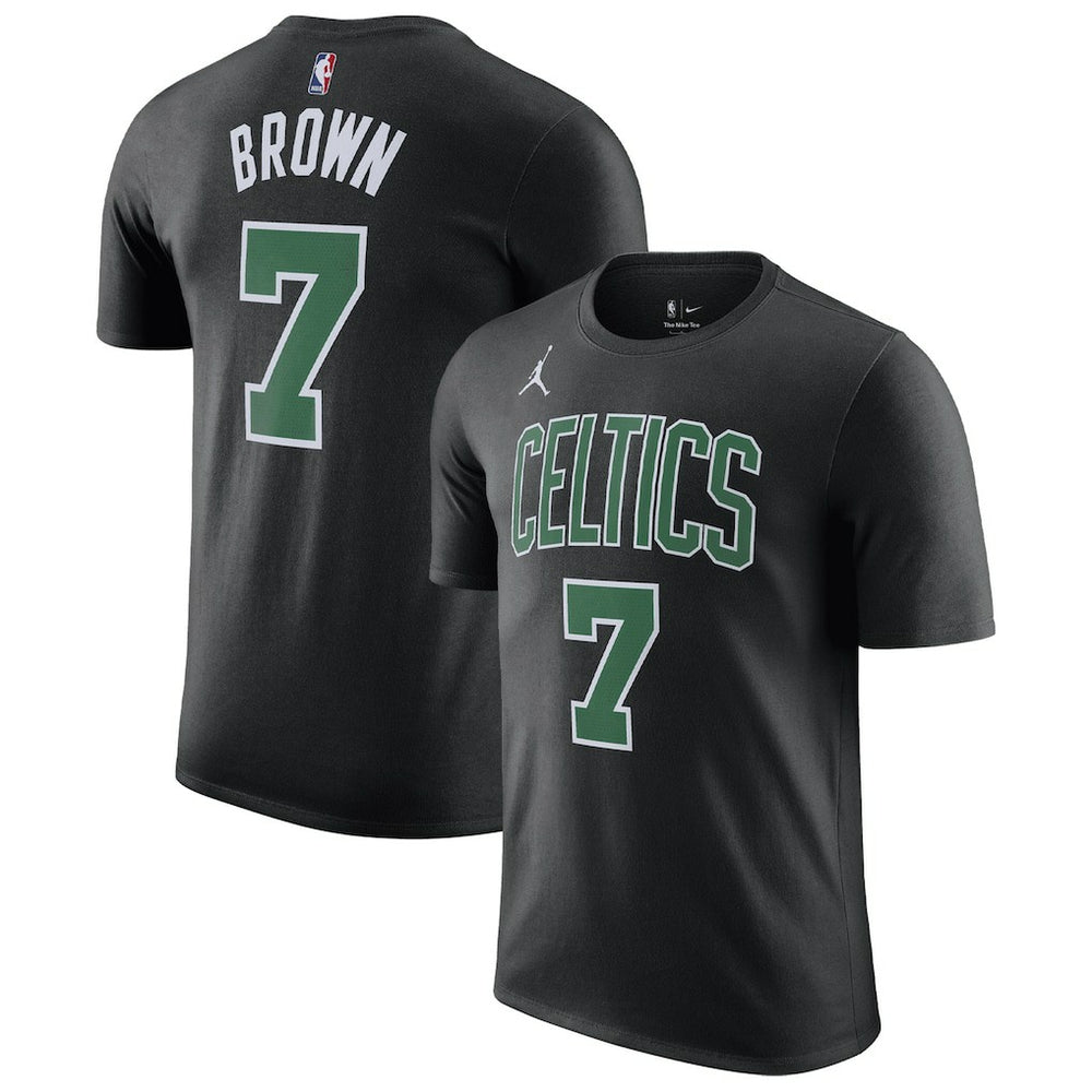 Jaylen Brown Boston Celtics Jordan Brand 2022/23 Statement Edition Name & Number T-Shirt Black - NBA