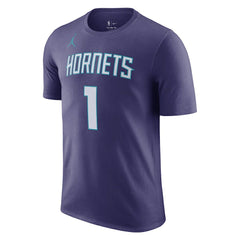 LaMelo Ball Charlotte Hornets Jordan Brand 2022/23 Statement Edition Name & Number T-Shirt Purple - NBA