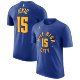 Nikola Jokic Denver Nuggets Jordan Brand 2022/23 Statement Edition Name & Number T-Shirt Blue - NBA