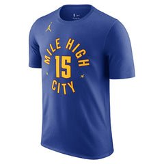 Nikola Jokic Denver Nuggets Jordan Brand 2022/23 Statement Edition Name & Number T-Shirt Blue - NBA