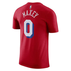 Tyrese Maxey Philadelphia 76ers Jordan Brand 2022/23 Statement Edition Name & Number T-Shirt Red - NBA