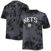 Brooklyn Nets Big & Tall Marble Dye Tonal Performance T-Shirt Black - NBA