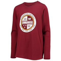 Washington Commanders Youth Secondary Logo Long Sleeve T-Shirt Burgundy | NFL