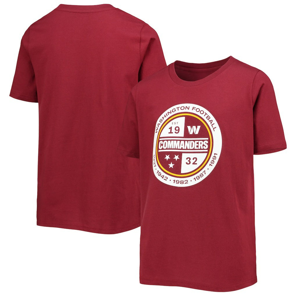 Washington Commanders Youth Secondary Logo T-Shirt Burgundy | NFL