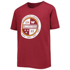 Washington Commanders Youth Secondary Logo T-Shirt Burgundy | NFL