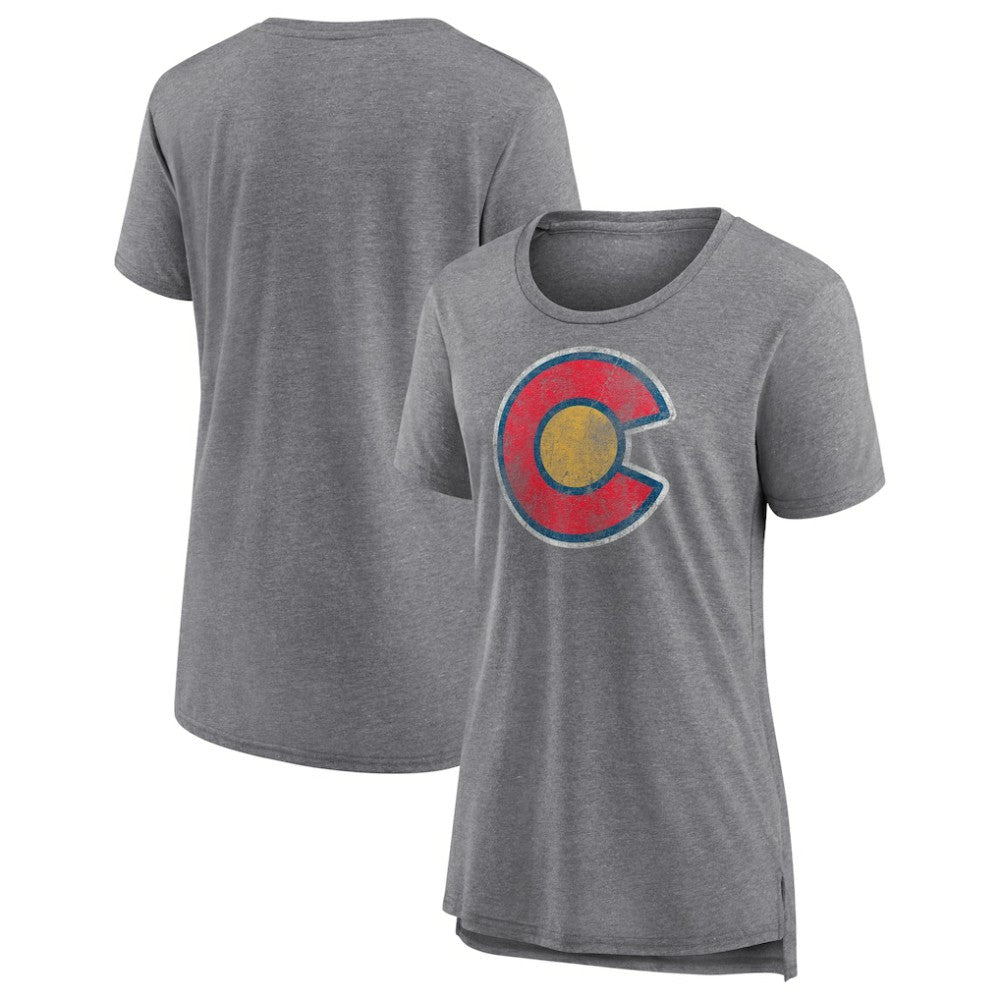 Colorado Avalanche Women's Slow Whistle Tri-Blend T-Shirt - Gray - NHL