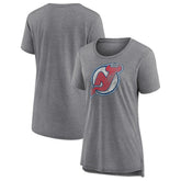 New Jersey Devils Women's Slow Whistle Tri-Blend T-Shirt - Gray - NHL