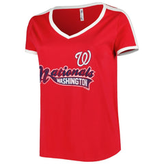 Washington Nationals Soft as a Grape Women's Plus Size V-Neck T-Shirt - MLB