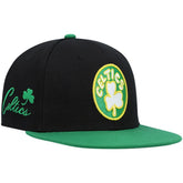 Boston Celtics Hardwood Classics Snapback Hat Black/Kelly Green - NBA