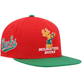 Milwaukee Bucks Hardwood Classics Snapback Hat Red/Green - NBA