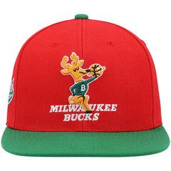 Milwaukee Bucks Hardwood Classics Snapback Hat Red/Green - NBA