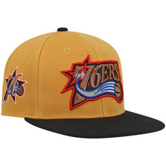 Philadelphia 76ers Hardwood Classics Snapback Hat Gold/Black - NBA