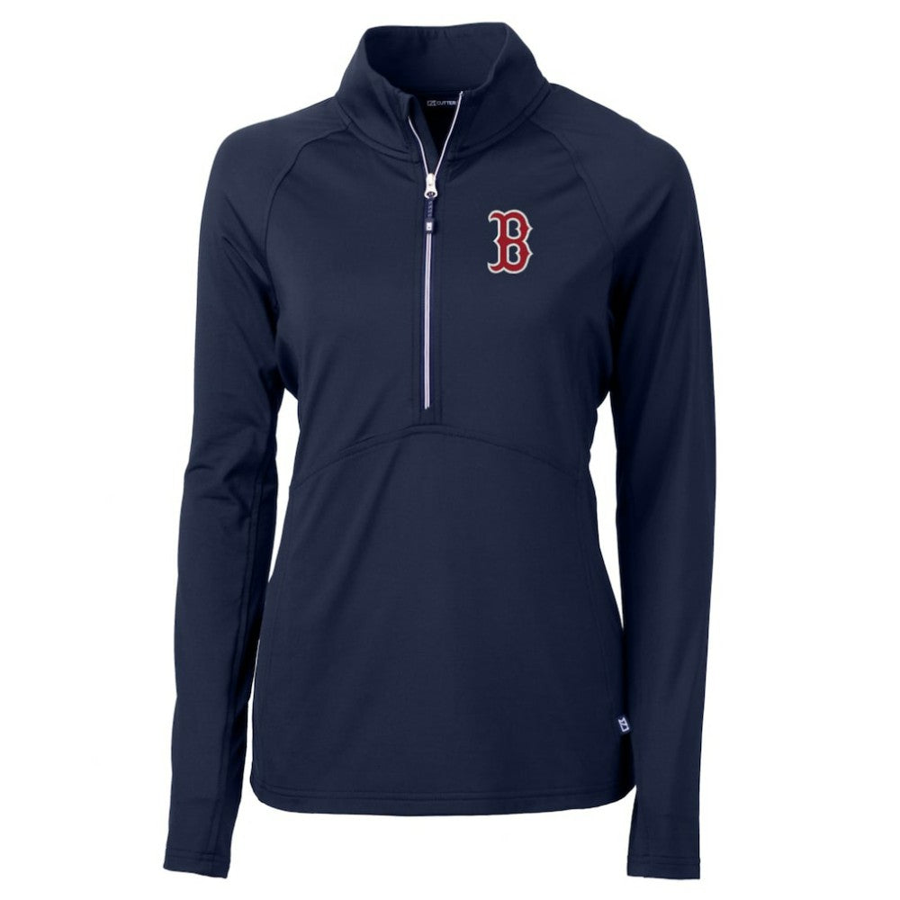Boston Red Sox Cutter & Buck Women's Adapt Eco Knit Stretch Half-Zip Pullover Top - MLB