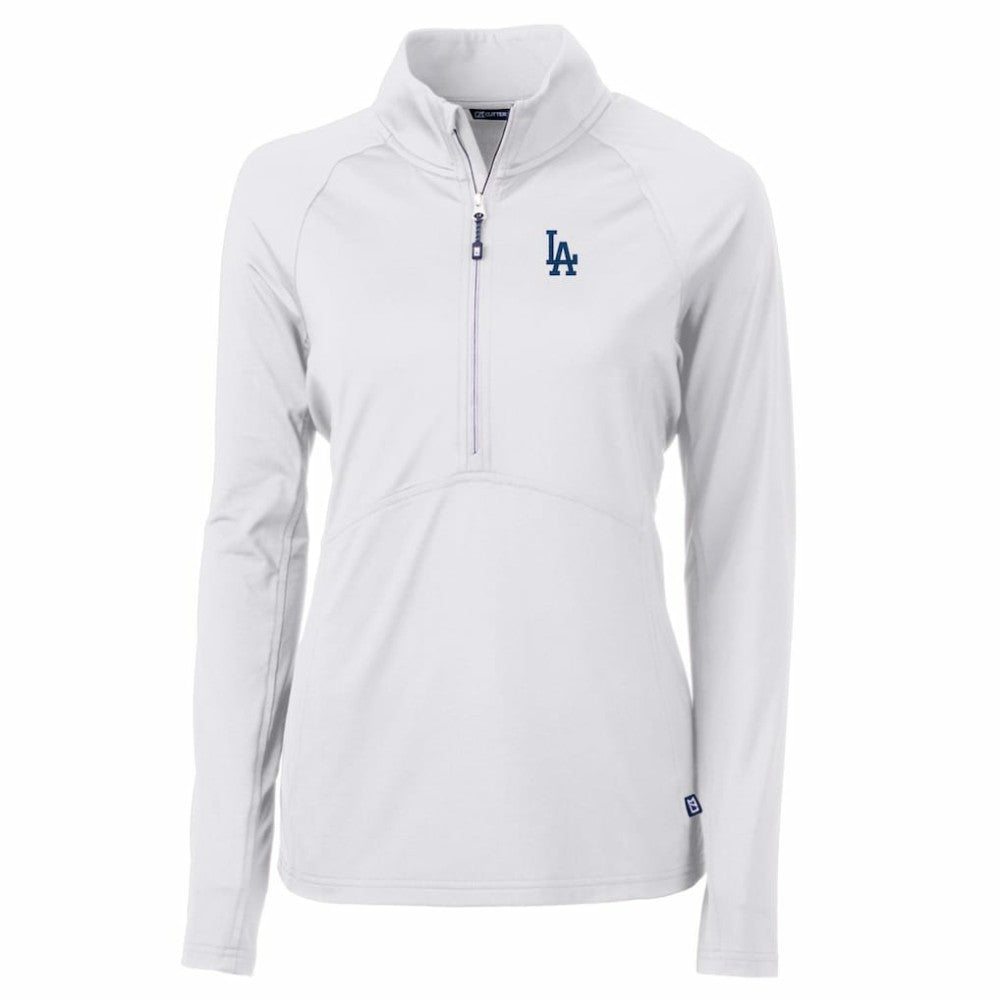 Los Angeles Dodgers Cutter & Buck Women's Adapt Eco Knit Stretch Half-Zip Pullover Top - MLB