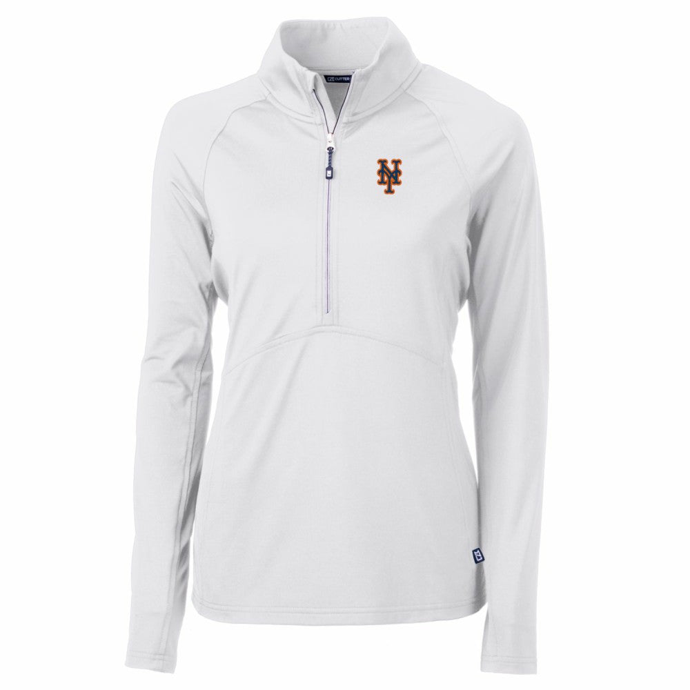 New York Mets Cutter & Buck Women's Adapt Eco Knit Stretch Half-Zip Pullover Top - MLB