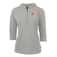 San Francisco Giants Cutter & Buck Women's Virtue Eco Pique 3/4 Sleeve Half-Zip Pullover Hoodie - MLB