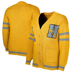 Atlanta Hawks NBA x Keiser Clark No Caller ID Button-Up Cardigan Yellow/Gray - NBA