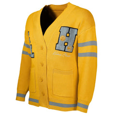 Atlanta Hawks NBA x Keiser Clark No Caller ID Button-Up Cardigan Yellow/Gray - NBA