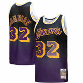 Magic Johnson Los Angeles Lakers 1984/85 Hardwood Classics Fadeaway Swingman Player Jersey Purple/Black - NBA