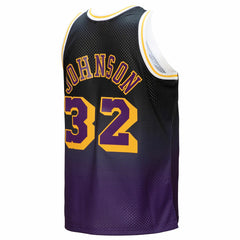 Magic Johnson Los Angeles Lakers 1984/85 Hardwood Classics Fadeaway Swingman Player Jersey Purple/Black - NBA